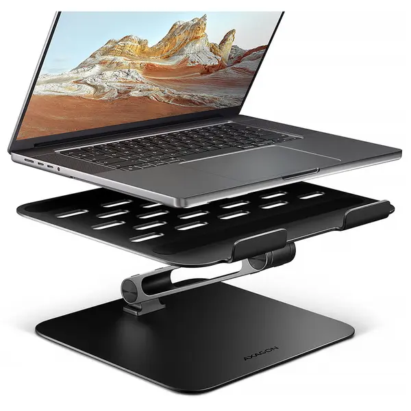 AXAGON Suport Laptop AXAGON STND-LQB, 17.3 inch, 5 kg, Pliabil, Reglabil pe inaltime, Aluminiu, Negru