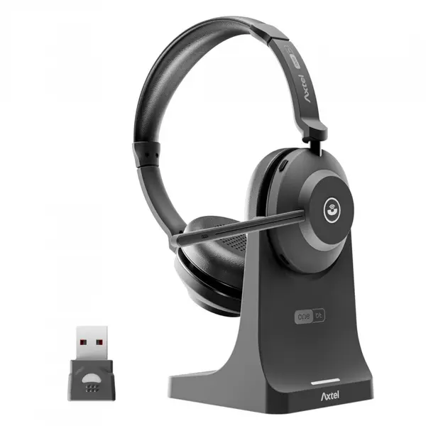 AXTEL Casti Axtel ONE BT STEREO Wireless / Bluetooth, Conectivitate duala, microfon dual ENC, Incarcare rapida, Baterie puternica (40+ ore) Pana la 8,5 zile in standby, Negru