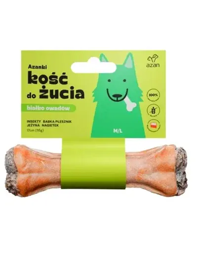 AZANKI Os de ros pentru caini M/L 17cm cu insecte si mure