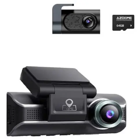 AZDOME Camera auto DVR AZDOME M550Pro, Dubla, 4K, WiFi, GPS, 5GHz, WDR, G-Sensor, Mod parcare, Card 64Gb inclus