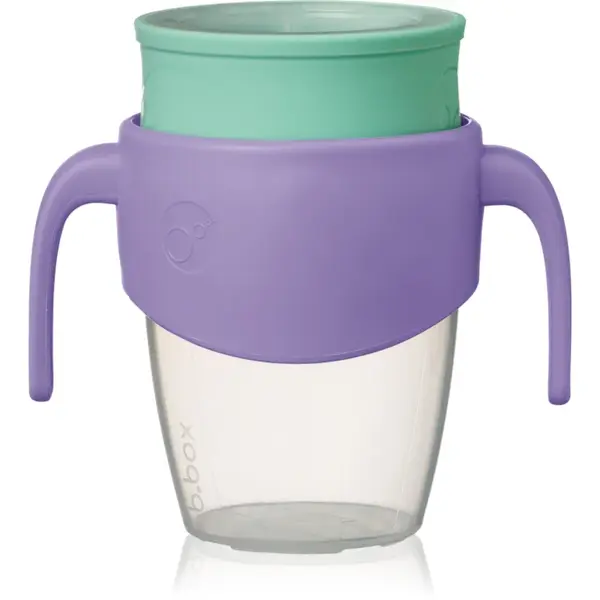 b.box 360° Trainer Cup cană pentru antrenament cu mânere Lilac Pop 6m+ 250 ml