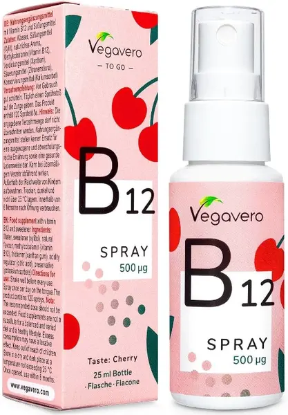 B12 Spray, 500 mcg, 25 ml, Vegavero