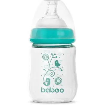 Baboo Anti-colic Glass Feeding Bottle Wide Neck biberon de sticlă