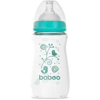 Baboo Anti-colic Glass Feeding Bottle Wide Neck biberon de sticlă