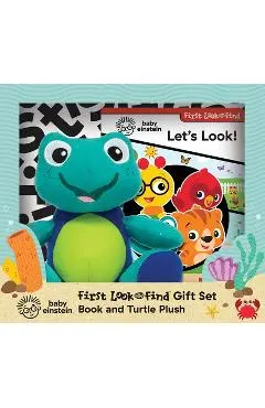 Baby Einstein: First Look and Find Gift Set: Book and Turtle Plush - Pi Kids