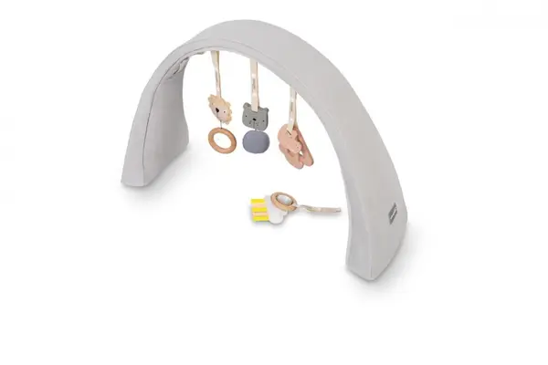 Baby nest modular cu arcada de jucarii si aparat de sunete 4in1 gri Sleepee