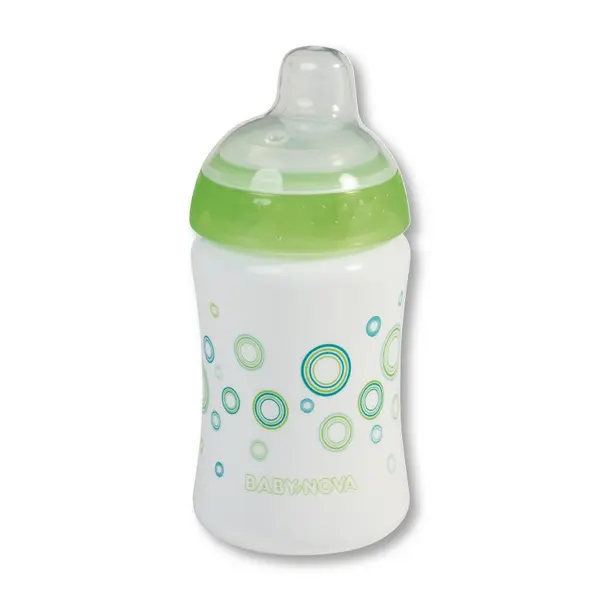 Baby Nova cană de antrenament cu supapă de oprire - 285 ml, verde