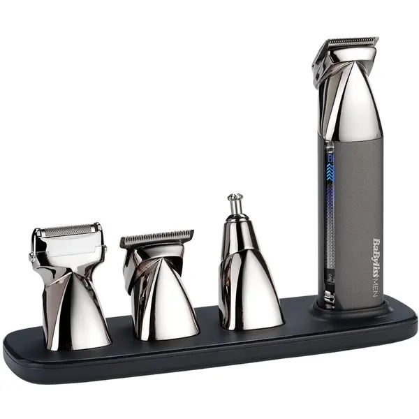 Babyliss Aparat de tuns si ras BaByliss MT996E Super-X Metal 15 in1 Multi Trimmer, 15 Accesorii, 4 capete,Otel japonez, 5 ore, Silver