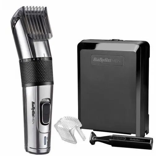 Babyliss BaByliss E978E Masina de tuns cu fir/ fara fir cu accesoriu pentru tuns, NegruGri