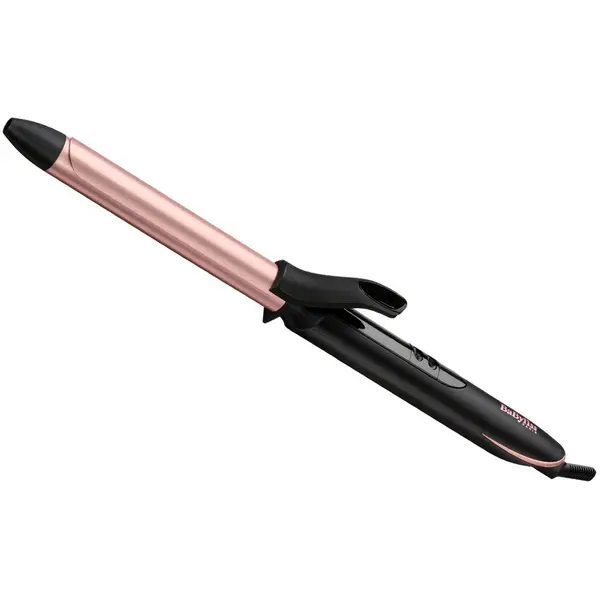 Babyliss Ondulator BaByliss C450E, Defined Curls 19mm, 210 grade, Invelis Quartz-Ceramic, 6 trepte de temperatura, LED, Roz/Negru