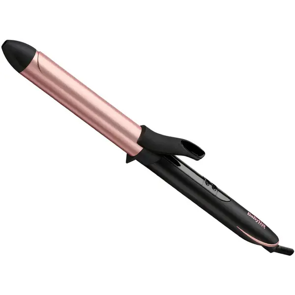 Babyliss Ondulator BaByliss C451E, Bouncy Curls 25mm, 210 grade, Invelis Quartz-Ceramic, 6 trepte de temperatura, LED, Roz/Negru