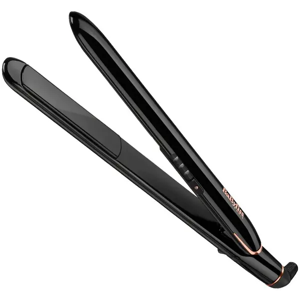 Babyliss Placa de par BaByliss ST250E Smooth Finish, placi 25x95 mm Titanium-Ceramice, 230 grade, incalzire rapida, Negru