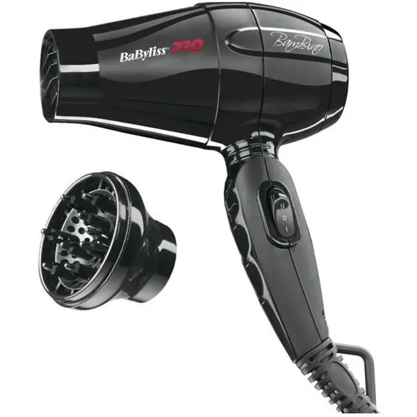 Babyliss Uscator de par BaByliss Pro Bambino, 1200W, compact, difuzor, concentrator, 2 trepte viteza, 2 setari temperatura, negru