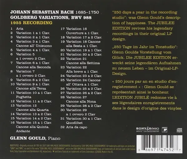 Bach: Goldberg Variations, BWV 988 | Johann Sebastian Bach, Glenn Gould
