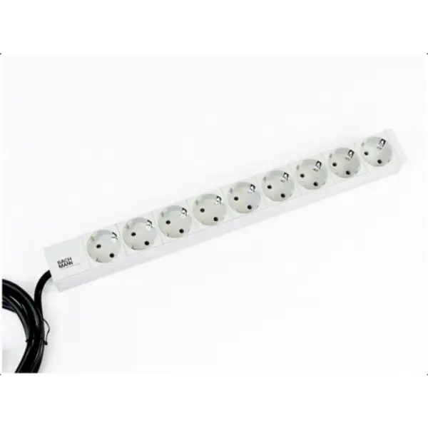 BACHMANN Bachmann PDU 19', 1U, 9 prize schuko, fara intrerupator, profil aluminiu, cablu alimentere 2m si