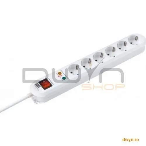BACHMANN Bachmann SMART, 6 prize schuko, intrerupator, cablu alimentare 1.5 m, cu protectie la supra tensiuni