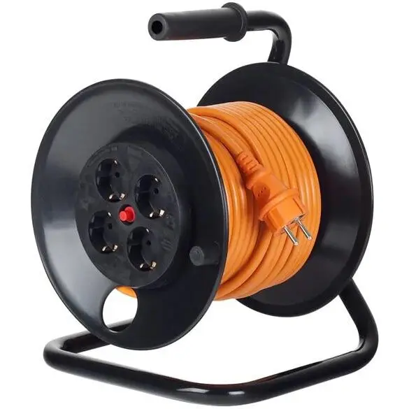 BACHMANN Prelungitor cu tambur Bachmann 4xSchuko, cordon HO5VV-F 3G2.5, 25m, Orange