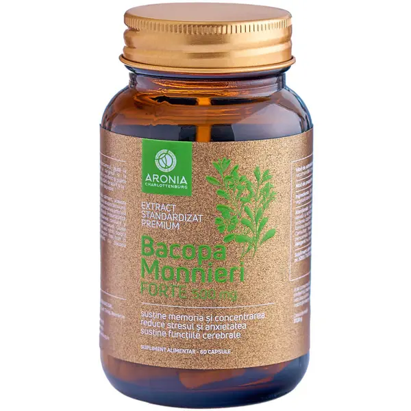 Bacopa Monnieri Forte — 60 capsule cu beneficii pentru creier, memorie, concentrare și sănătatea mintală