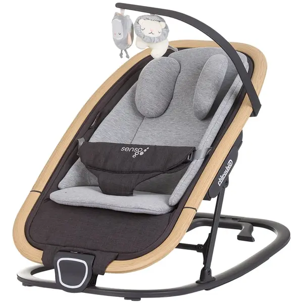 Balansoar Chipolino Senso, pliabil, spatar reglabil, jucarii, gri KID063603, la doar 271,00 lei