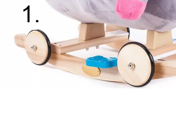 Balansoar copii 2in1 Doris Elefantel Roz din plus cu roti si scaunel,spatar confortabil,centuri de siguranta,greutate maxim admisa 30kg