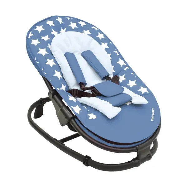 Balansoar copii Baby Star albastru, pliere compacta, reglabil 3 pozitii, centura siguranta in 5 puncte, husa lavabila