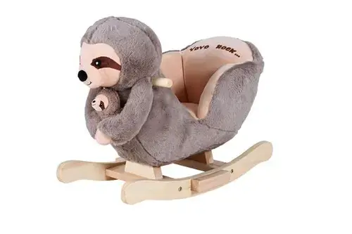 Balansoar din lemn pentru copii Knorr Toys Lenesul Luis, include marioneta de mana din plus, 65x32x50 cm, pana la 30 kg, 18 Luni+