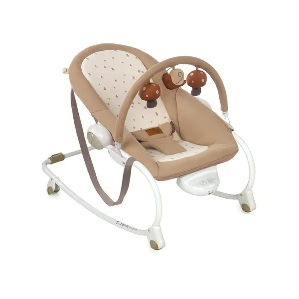Balansoar pentru copii Jane Evolution Sesame, cu vibratii si melodii, bara de jucarii si spatar reglabil