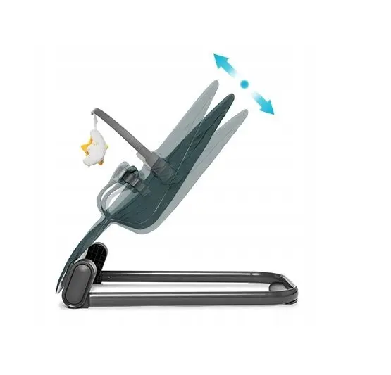 Balansoar pentru copii, Kidnort, ergonomic, cu centura de siguranta, Bara de protectie detasabila, pliabil si usor de transportat, Vinbar Green