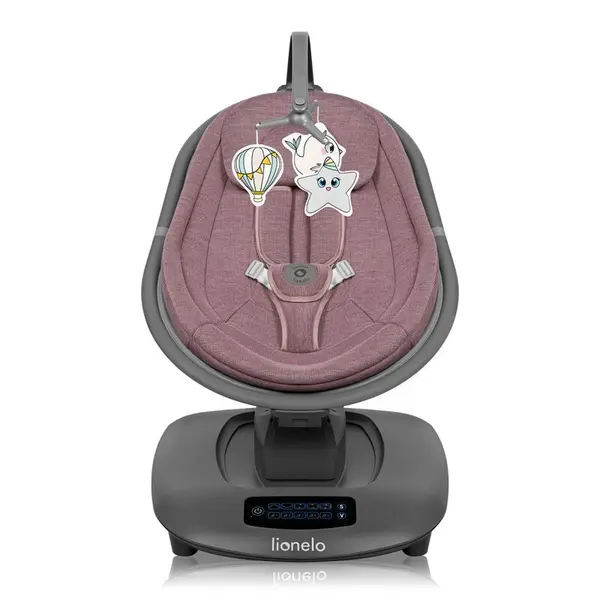 Balansoar si sezlong Lionelo Blossom Mov, 5 melodii, 5 moduri de balansare, jucarii, husa respirabila, telecomanda, scaun reglabil