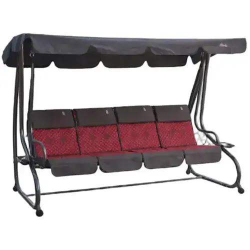 Balansoar Sorrento, 4 Locuri, 232 x 120 x 164 cm, structură metalică, confort sporit, utilizare exterior, Visiniu