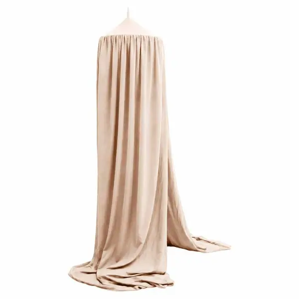 Baldachin pentru copii Ikonka Beige Boho, tip cort tipi de suspendat, include set complet pentru montaj, inaltime totala 280 cm