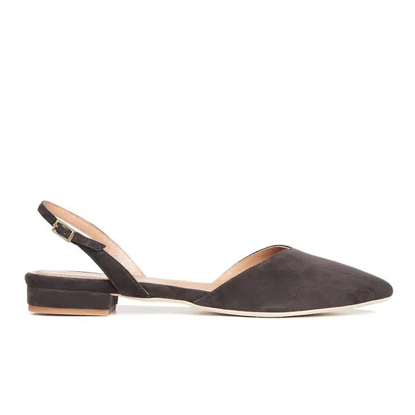 Balerini Alice in V, Piele Intoarsa, Gri - 39 / 8 cm