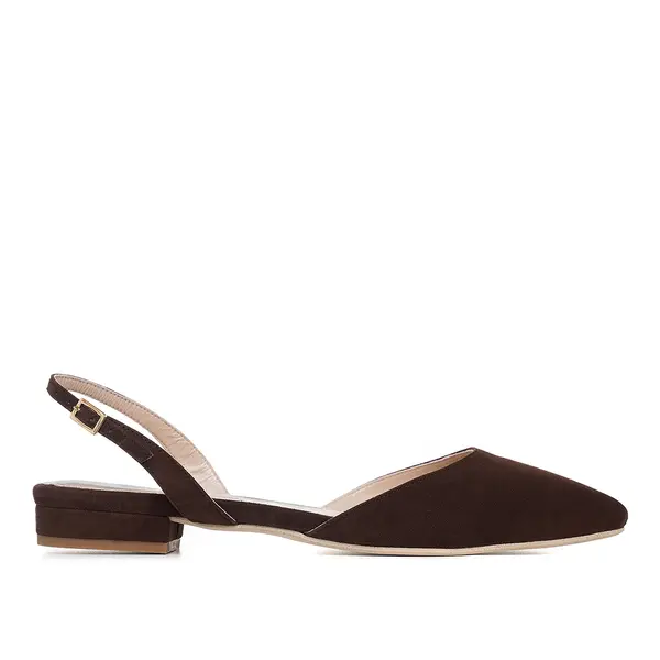 Balerini Alice, Piele Intoarsa, Maro - 35 / 1cm