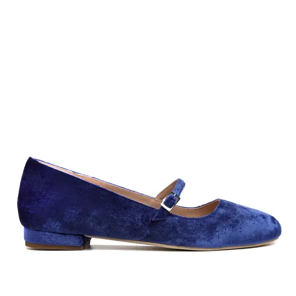 Balerini Carrie, Catifea, Albastru-Royal - 34 / 1 cm