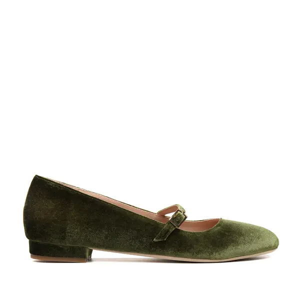 Balerini Carrie, Catifea, Kaki - 36 / 1 cm