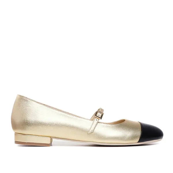 Balerini Carrie, Piele Naturala, Auriu-Negru - 36 / 1 cm