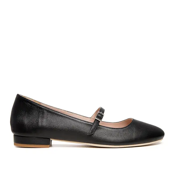 Balerini Carrie, Piele Naturala, Negri - 40 / 1 cm