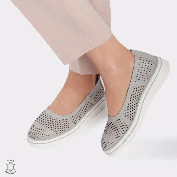 Balerini Dama Piele naturală CRL0105 GRI