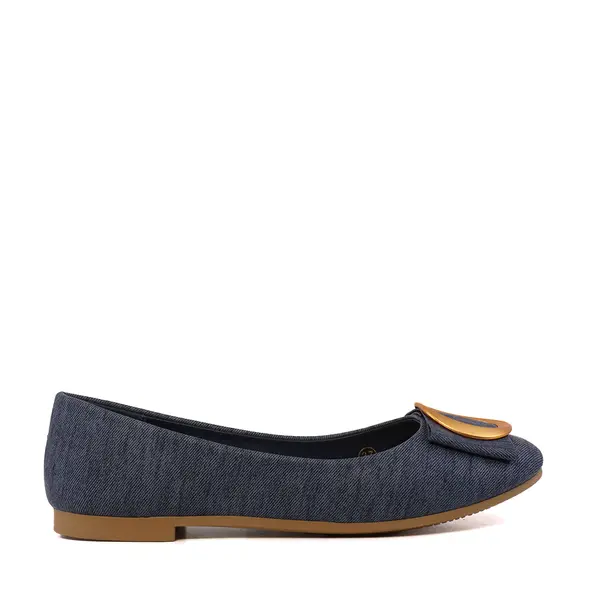 Balerini femei Luca di Gioia albaștri din piele cu aspect de jeans 1291DB2100JBL