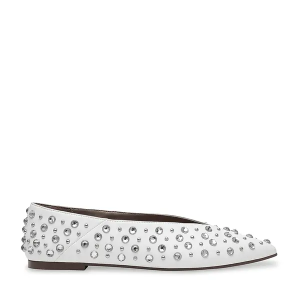 Balerini femei Steve Madden albi cu ștrasuri 1469DBVENECIAA