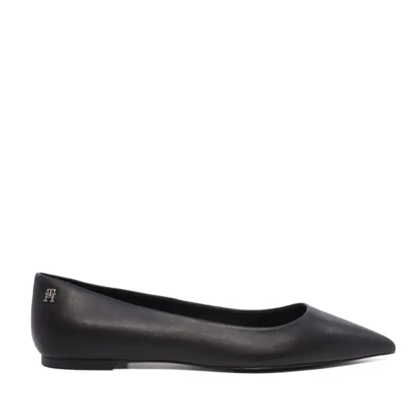 Balerini femei Tommy Hilfiger negri din piele naturală 3417DB7863N