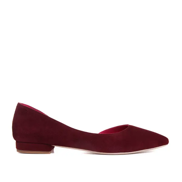 Balerini Samantha Piele Intoarsa, Burgundy - 41 / 1cm
