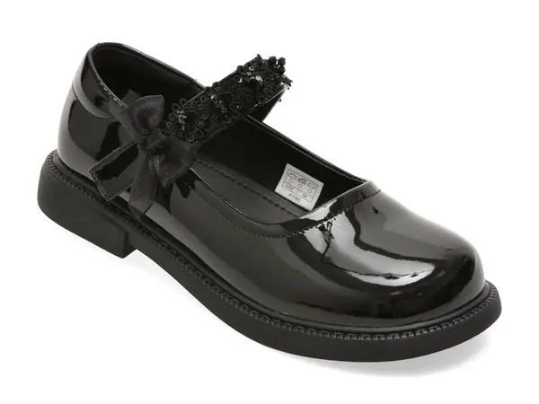 Balerini SELECTION KIDS negri, 61085, din piele ecologica lacuita