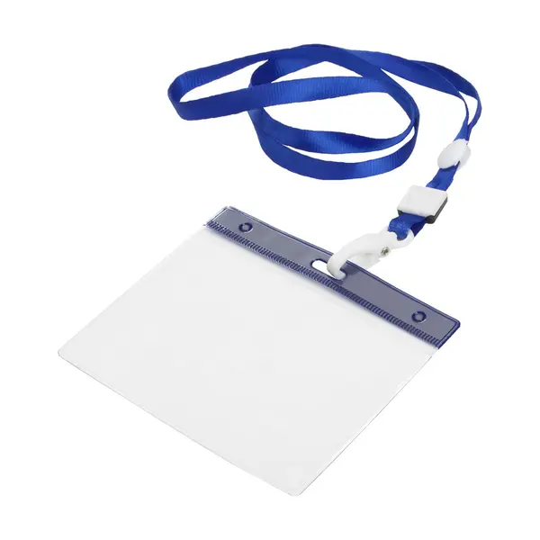 Ballek suport ecuson cu lanyard - albastru