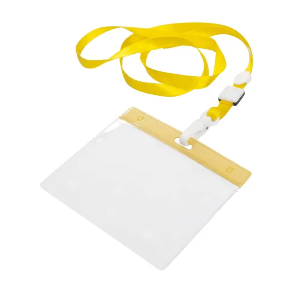 Ballek suport ecuson cu lanyard - galben