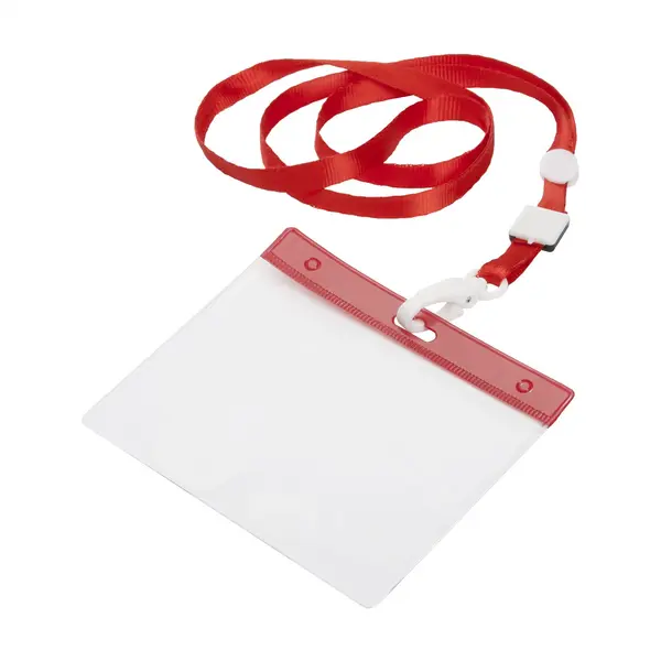 Ballek suport ecuson cu lanyard - roșu