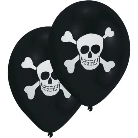 Baloane latex pirat cranii 8 buc 26 cm