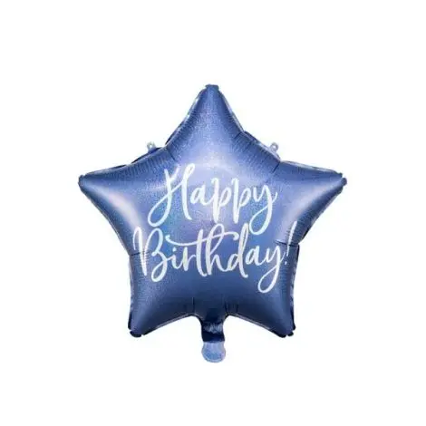 Balon folie albastru happy birthday 40 cm