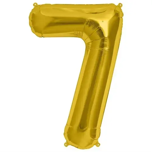 Balon folie cifra 7, 70 cm, auriu