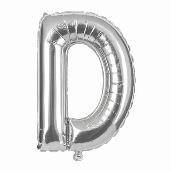 Balon folie litera D argintiu 35 cm, decor petreceri si aniversari, 1 buc